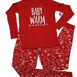 Christmas Pajama set 95%Polyester 5%Spandex Size 12 Kids 2 Pieeces $16 New